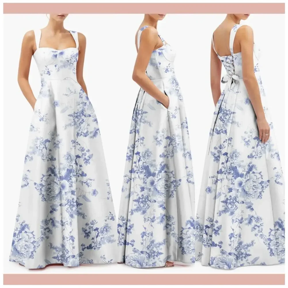 Alfred Sung Cottage Rose Larkspur Gown - Size 10 (new) - Picture 1 of 10